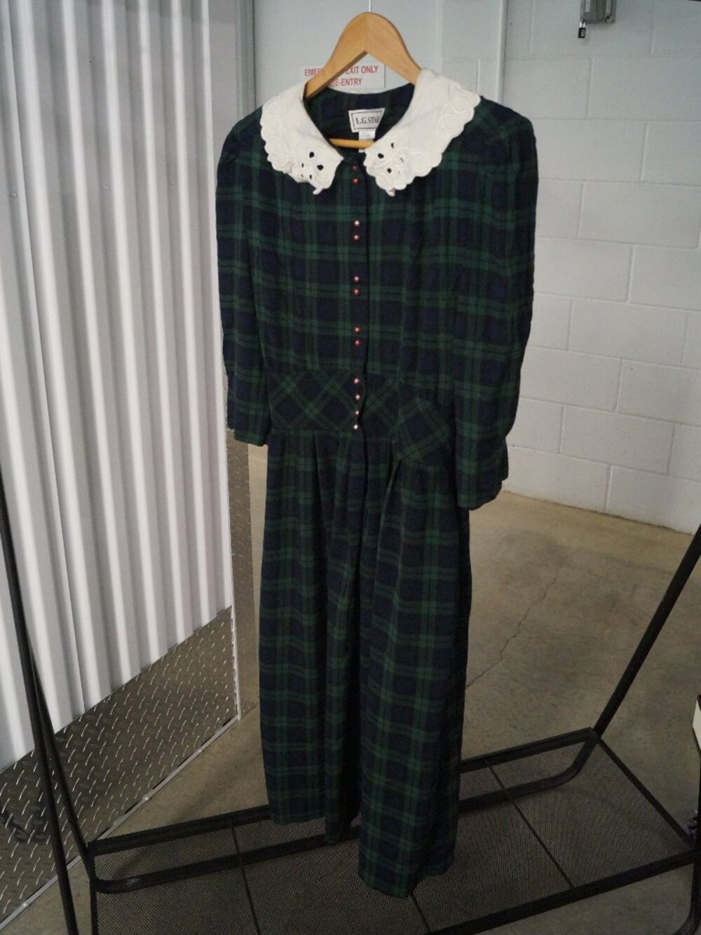 VTG L.G. Star | 3/4 Sleeve Button-Up Plaid Collared Dress